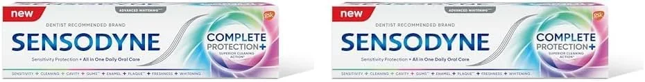 خمیر دندان سنسوداین Advanced Complete Protection+ سفید کننده پیشرفته برای دندان های حساس، 75 میلی لیتر (بسته 2 عددی)