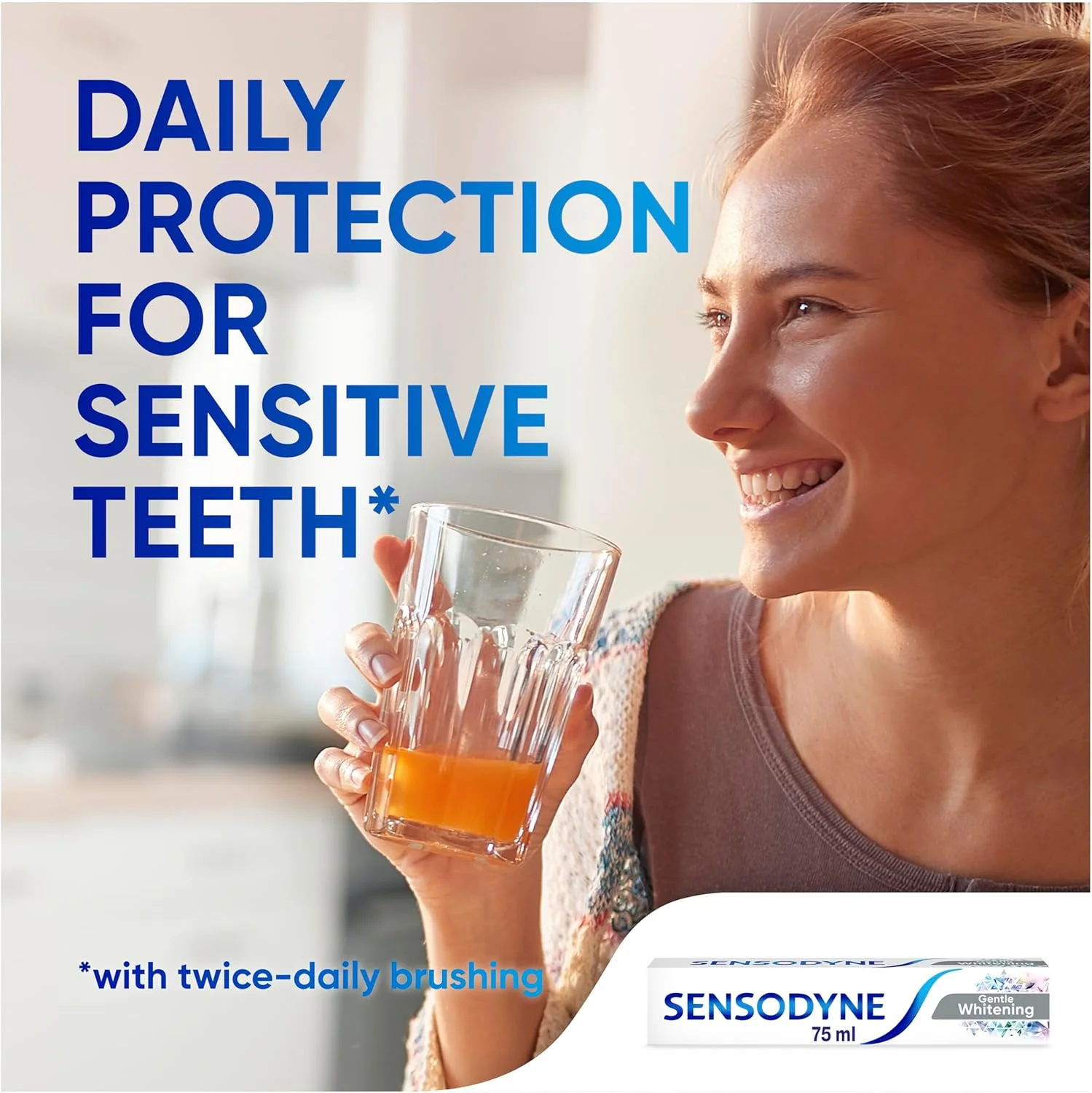 خمیر دندان سنسوداین مراقبت روزانه، خمیر دندان سفید کننده ملایم دندان برای مراقبت روزمره، 75 میلی لیتر خمیر دندان سنسوداین مراقبت روزانه، خمیر دندان سفید کننده ملایم دندان برای مراقبت روزمره، 75 میلی لیتر