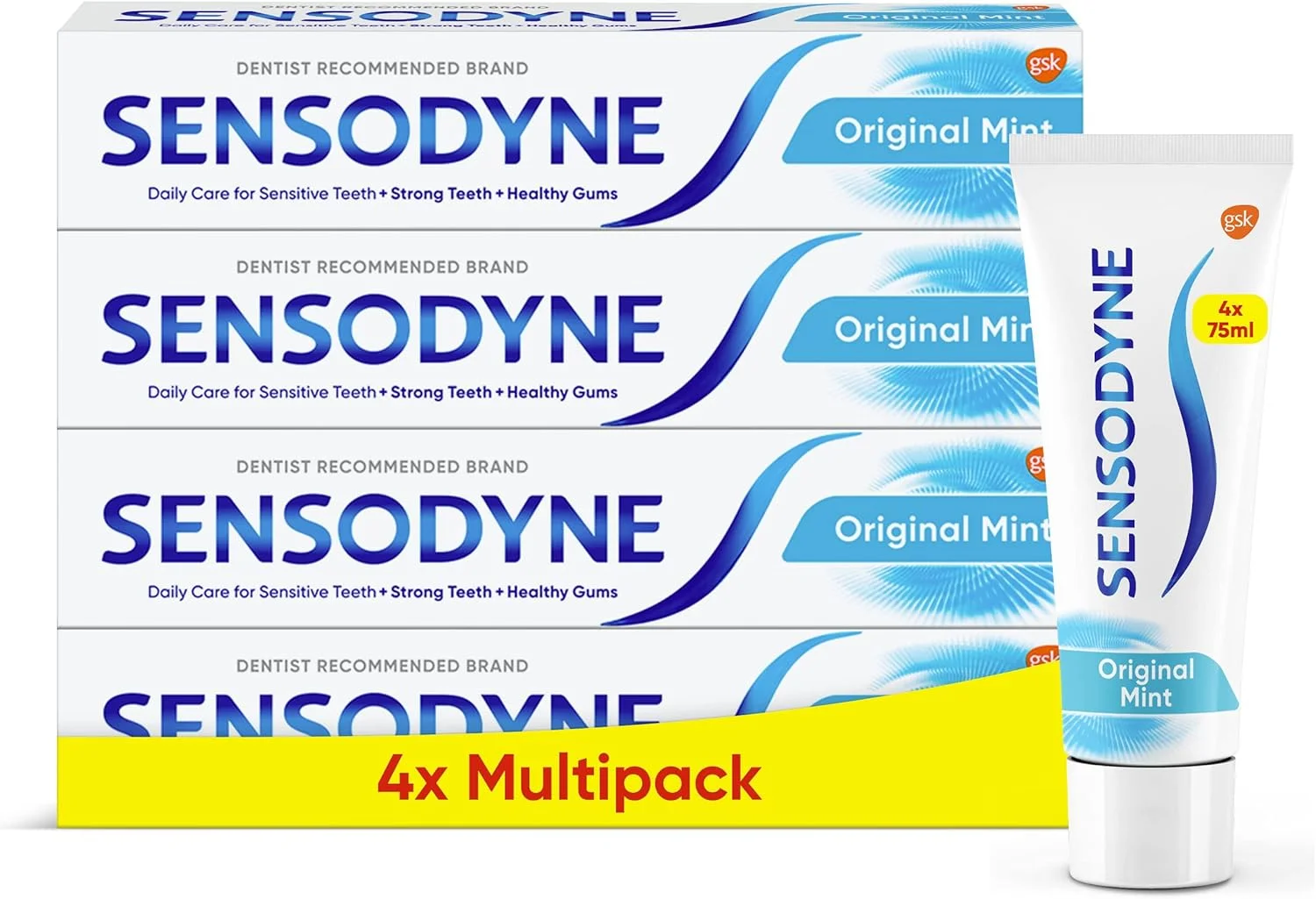 خمیر دندان روزانه اورجینال سنسوداین، بسته 4 عددی 75 میلی لیتری