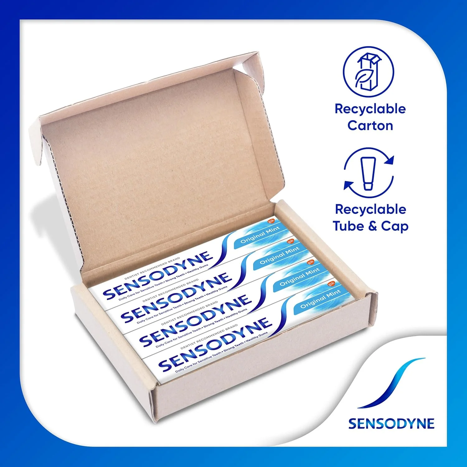 خمیر دندان روزانه اورجینال سنسوداین، بسته 4 عددی 75 میلی لیتری خمیر دندان روزانه اورجینال سنسوداین، بسته 4 عددی 75 میلی لیتری