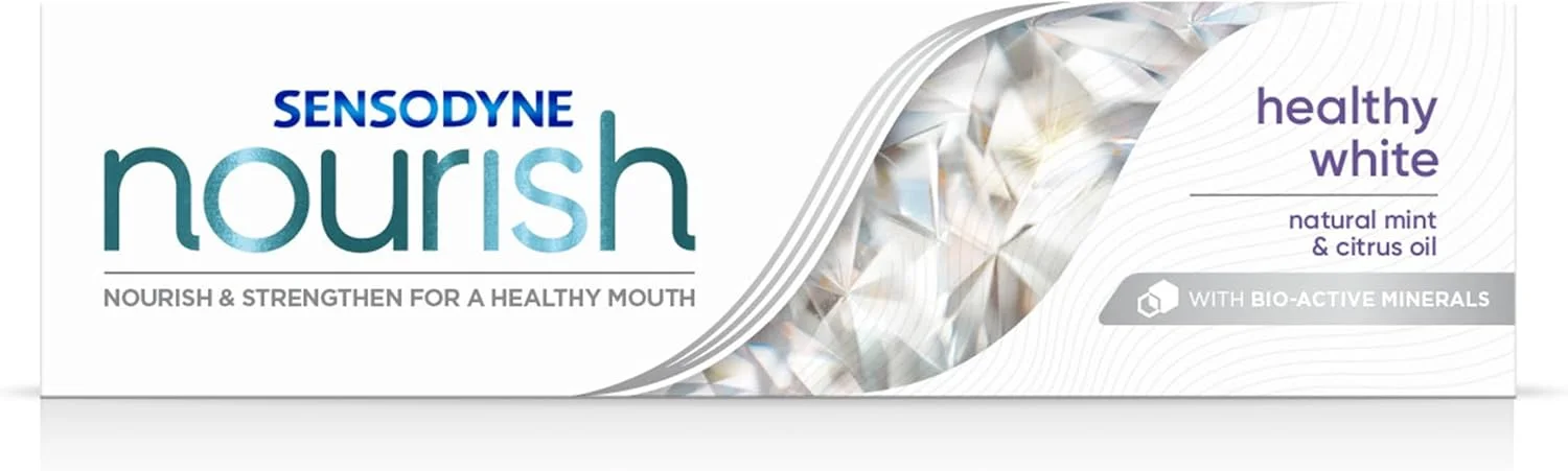 خمیر دندان سنسوداین Nourish Healthy White، خمیر دندان سفید کننده دندان، نعناع و عصاره آلوئه ورا، 75 میلی لیتر