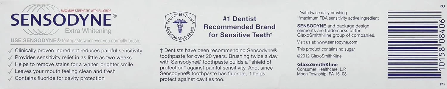 خمیر دندان سنسوداین سفید کننده اضافی، 170 گرم