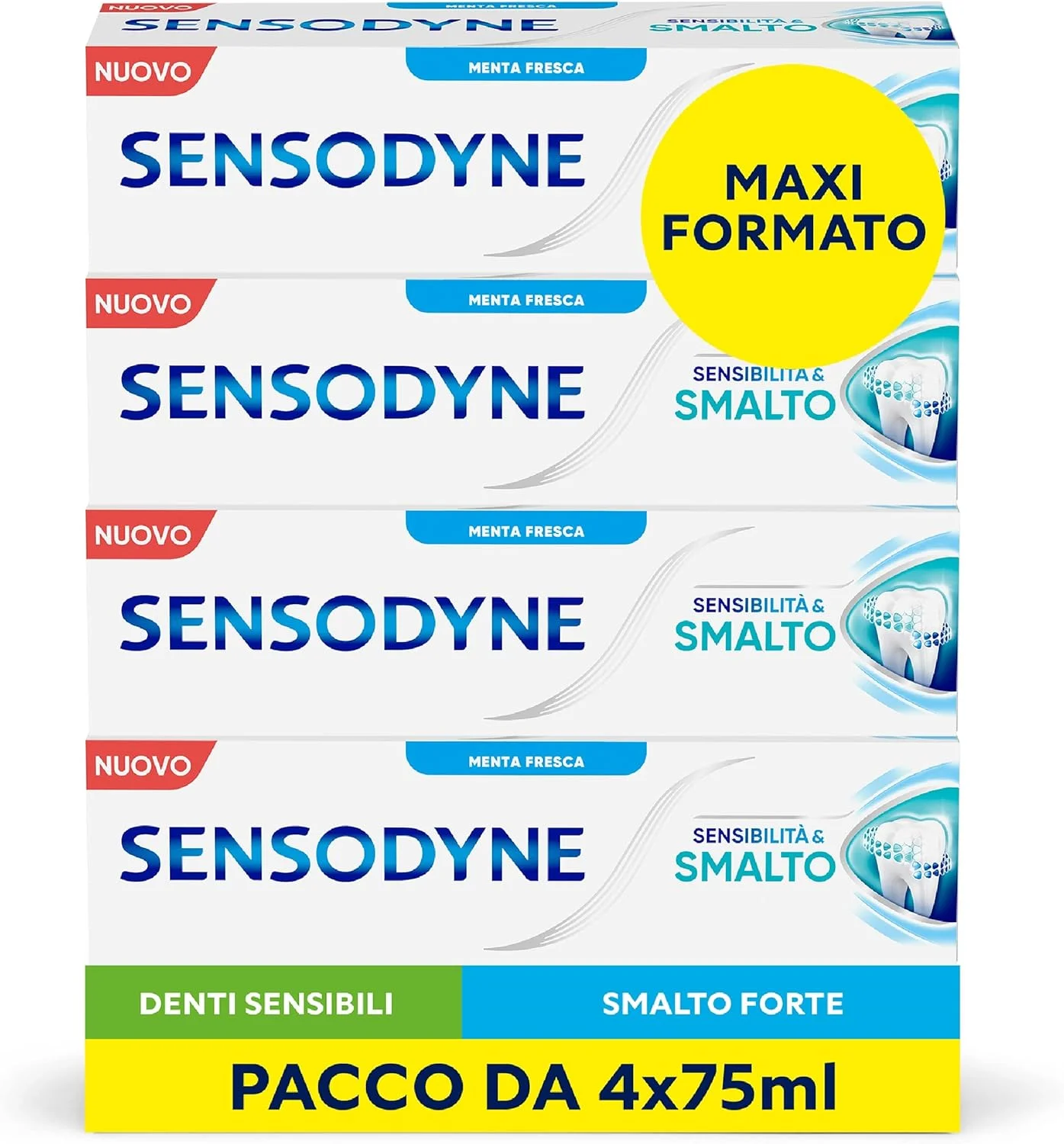 خمیر دندان مخصوص دندان های حساس و لاک ناخن، بهداشت روزانه دهان و دندان، طعم نعناع، 4 عدد 75 میلی لیتری