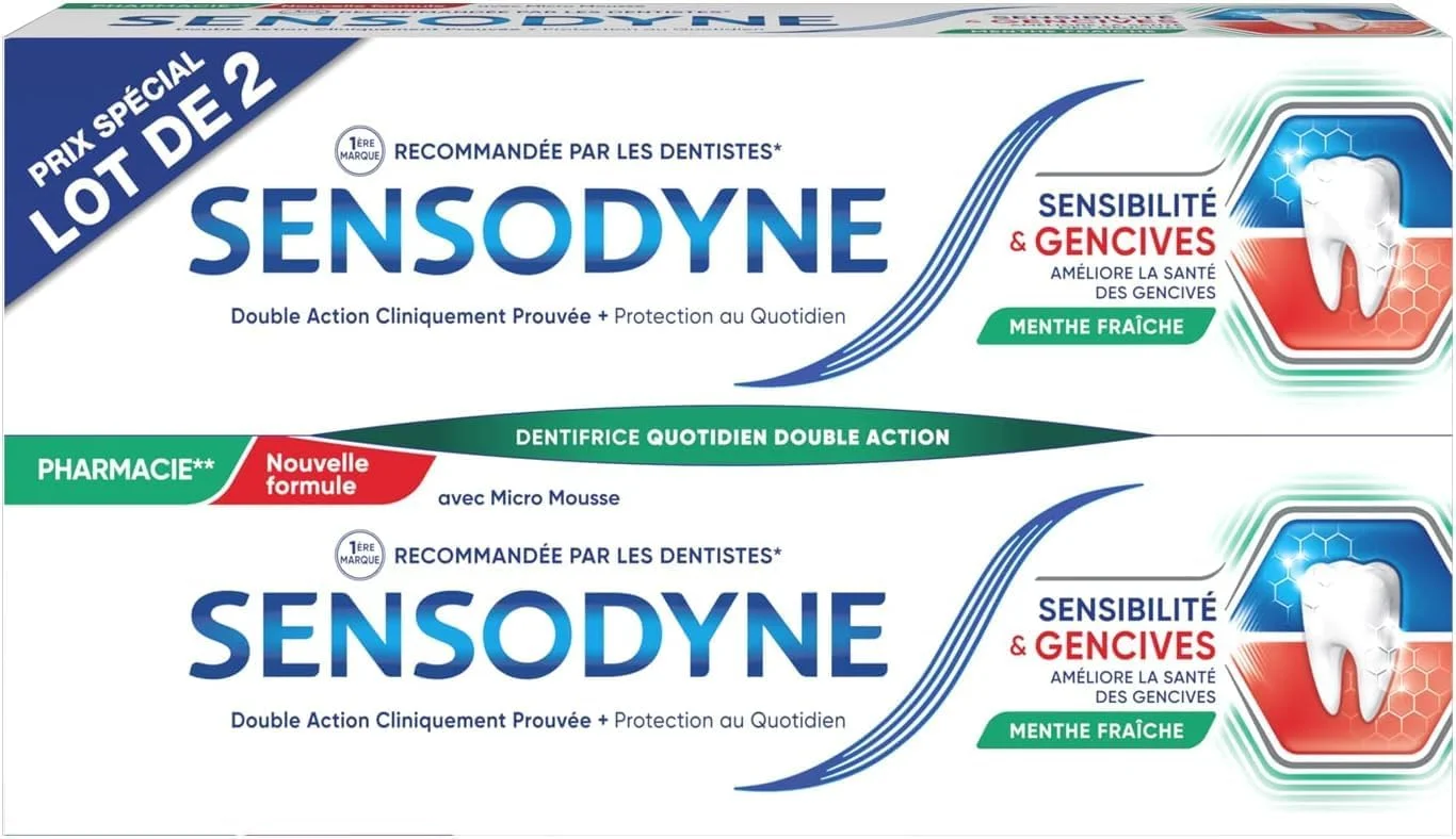 خمیر دندان سنسوداین برای دندان های حساس و لثه با طعم نعناع تازه بسته 2 عددی 75 میلی لیتری خمیر دندان سنسوداین برای دندان های حساس و لثه با طعم نعناع تازه بسته 2 عددی 75 میلی لیتری