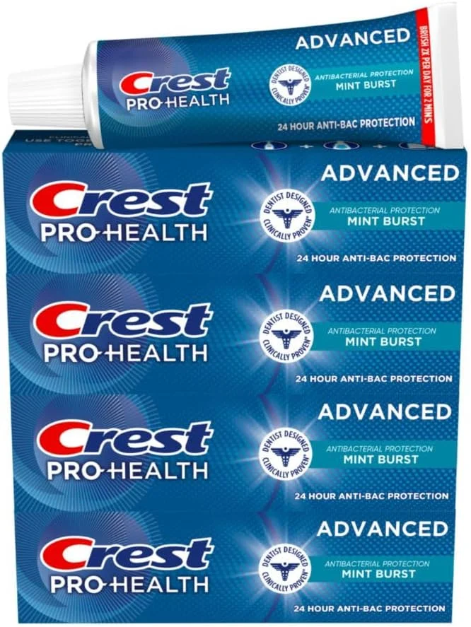 خمیر دندان محافظت پیشرفته ضد باکتریایی کرست پرو-هلث، طعم نعناع، ۱۴۱ گرم (بسته ۴ عددی)
