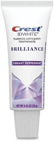 خمیر دندان کرست 3D White Brilliance، نعناع فلفلی پر جنب و جوش، اندازه مسافرتی 24 گرم - بسته 4 عددی خمیر دندان کرست 3D White Brilliance، نعناع فلفلی پر جنب و جوش، اندازه مسافرتی 24 گرم - بسته 4 عددی
