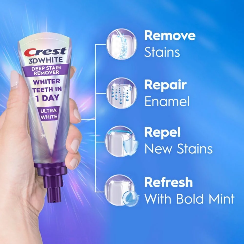 خمیر دندان سفید کننده و از بین برنده لکه های عمیق کرست 3DWhite Brilliance - 87 گرم