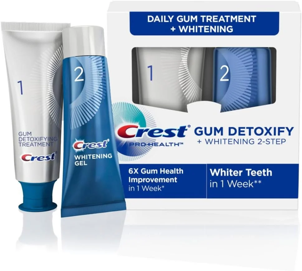 خمیر دندان دو مرحله ای Crest Pro-Health Gum Detoxify + Whitening، ۴.۰ و ۲.۳ اونس