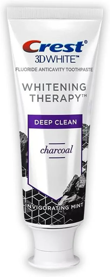 خمیر دندان سفید کننده و پاک کننده عمیق کرست 3D White، طعم نعناع، زغالی، 116 گرم
