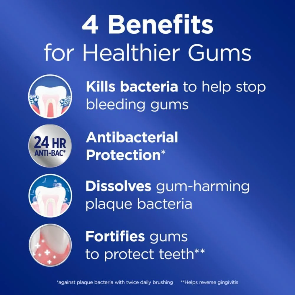 خمیر دندان پاک کننده عمیق لثه کرست پرو-هلث، 136 گرم - ضد پوسیدگی، ضد باکتری، حاوی فلوراید، محافظت از لثه و مینای دندان، کنترل پلاک