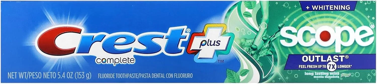 خمیر دندان سفید کننده کامل کرست + اسکوپ اوت لست، نعناع، 153 گرم