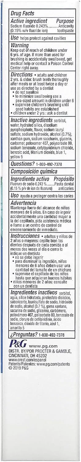 خمیر دندان سفید کننده کامل کرست + اسکوپ اوت لست، نعناع، 153 گرم