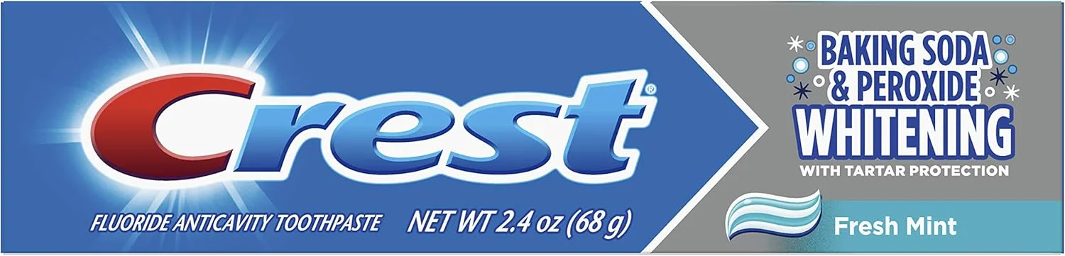 خمیر دندان محافظت از پوسیدگی و جرم کرست، سفید کننده با جوش شیرین و پراکسید، 68 گرم خمیر دندان محافظت از پوسیدگی و جرم کرست، سفید کننده با جوش شیرین و پراکسید، 68 گرم