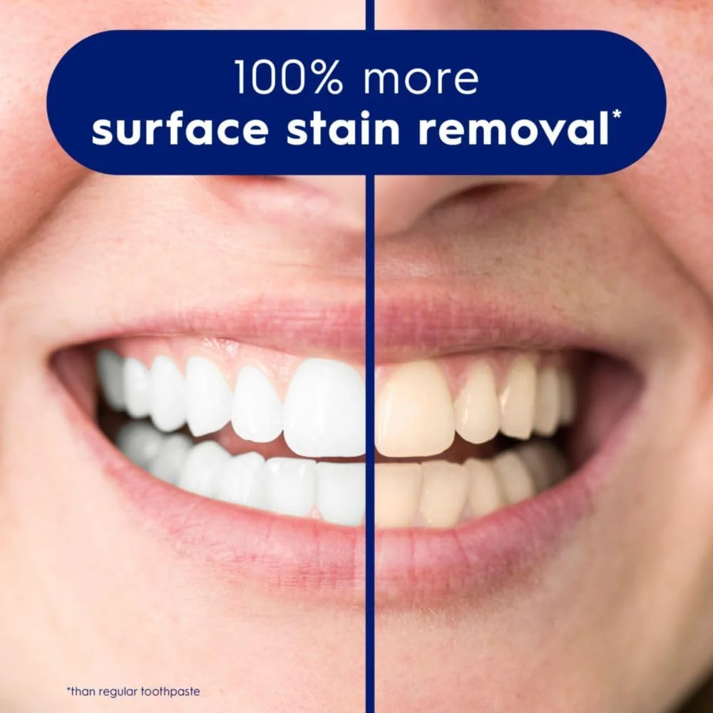 خمیر دندان سفید کننده دندان کرست 3D White Brilliance با طعم نعناع، بسته 3 عددی، حذف 100% بیشتر لکه های سطحی، جلوگیری فعال 24 ساعته از ایجاد لکه، دندان های سفیدتر در 3 روز