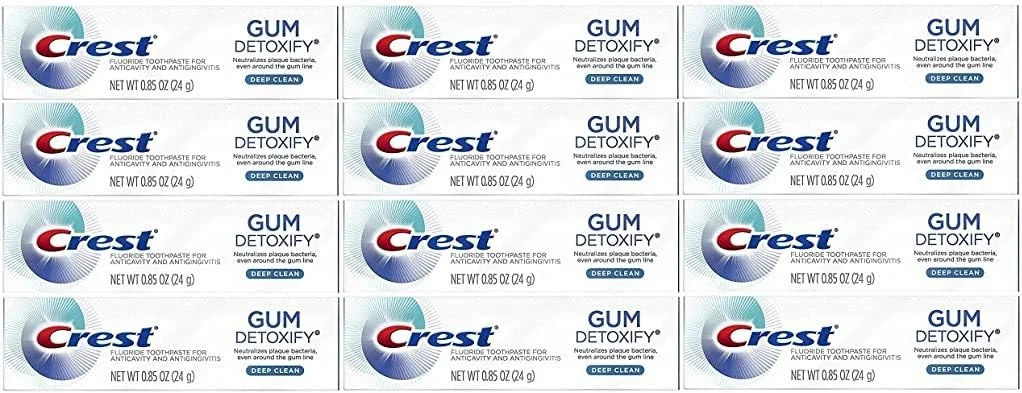 خمیر دندان پاک کننده لثه کرست، پاک کننده عمیق، اندازه مسافرتی، 24 گرم - بسته 12 عددی