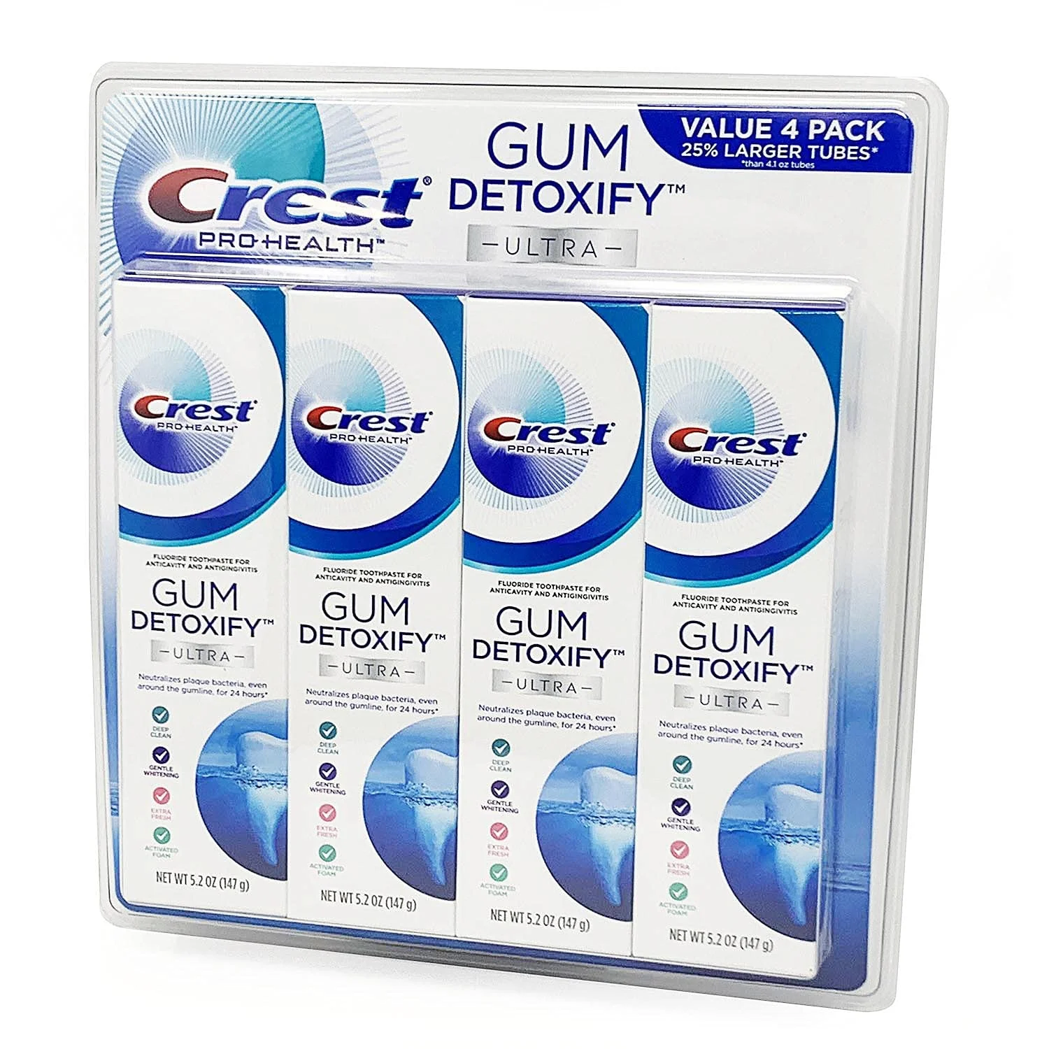 خمیر دندان کرست Pro Health Ultra Gum Detoxify (بسته 4 عددی، 147 گرم)