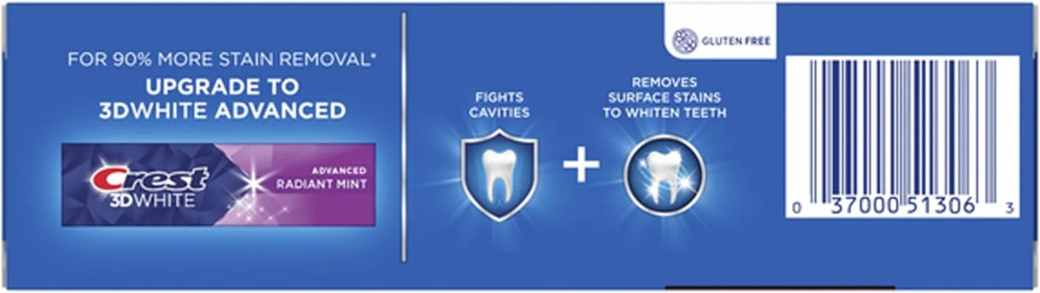 خمیر دندان سفید کننده کرست حاوی جوش شیرین و پراکسید با محافظت از جرم دندان، نعناع تازه ۱۱۹ گرمی (بسته ۲ عددی)