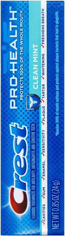 خمیر دندان کرست پرو-هلث، نعناع تمیز، سایز مسافرتی، مورد تایید TSA، 24 گرم (بسته 12 عددی)