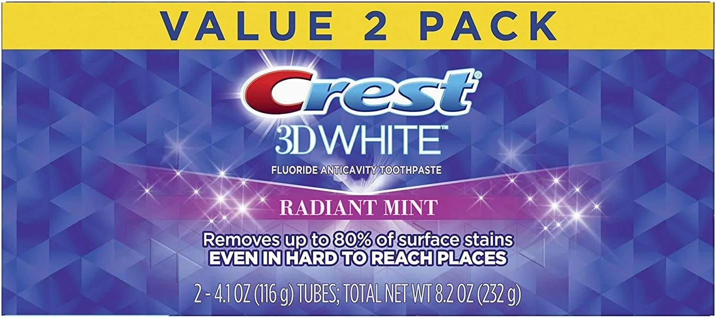 خمیر دندان سفید کننده کرست 3D White، نعناع درخشان، 232 گرم