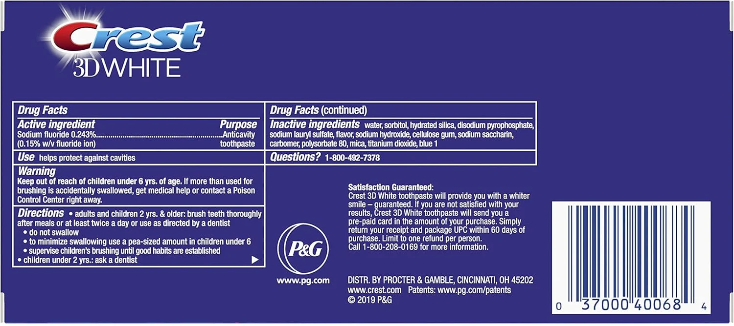 خمیر دندان سفید کننده کرست 3D White، نعناع درخشان، 232 گرم خمیر دندان سفید کننده کرست 3D White، نعناع درخشان، 232 گرم