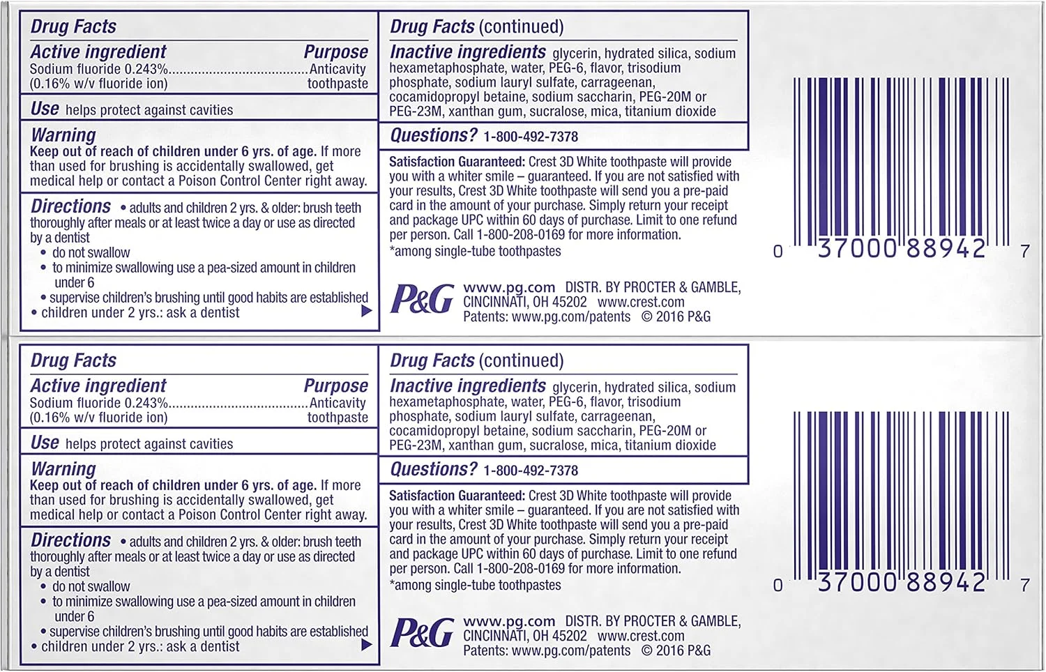 خمیر دندان سفید کننده دندان کرست 3D Brilliance با طعم نعناع، بسته 2 عددی خمیر دندان سفید کننده دندان کرست 3D Brilliance با طعم نعناع، بسته 2 عددی