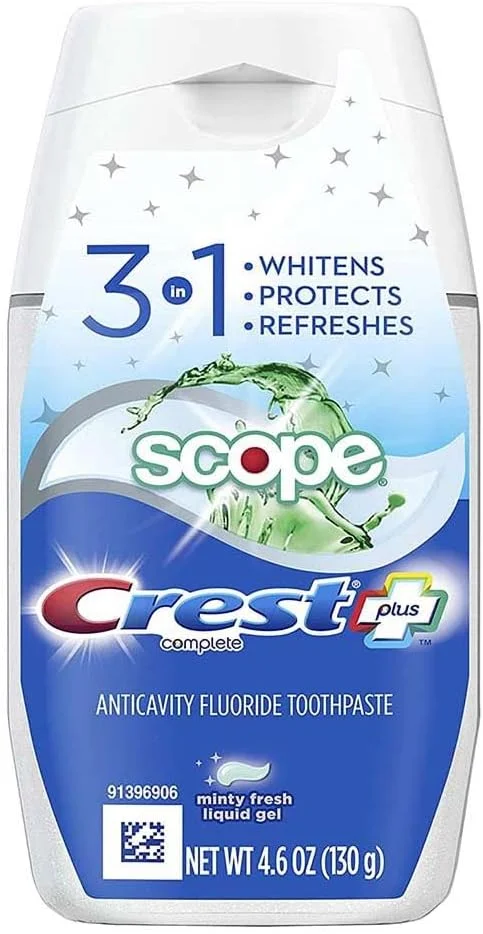 خمیر دندان ژلی سفید کننده کرست با طعم نعناع تازه، کنترل کامل جرم دندان، اندازه 4.6 اونس