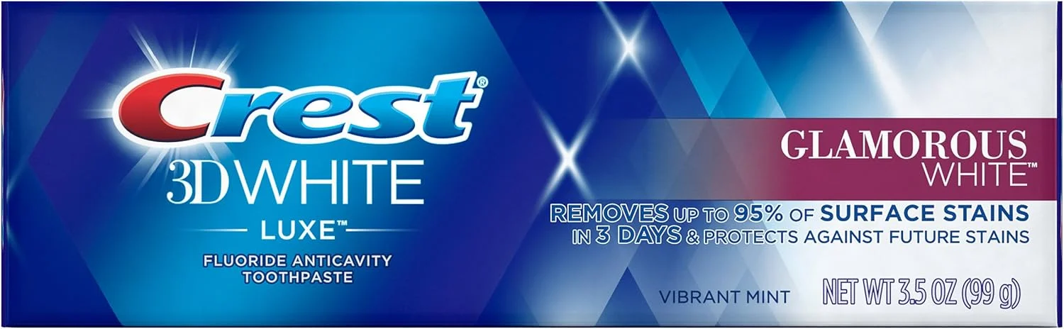 خمیر دندان کرست 3D White Luxe Glamorous، نعناع شاداب، 99 گرم