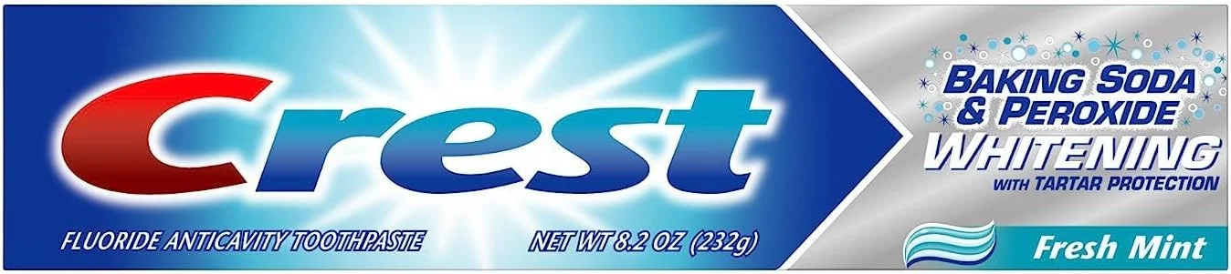 خمیر دندان سفید کننده کرست با جوش شیرین و پراکسید، محافظت در برابر جرم، نعناع تازه، 232 گرم (اندازه محصول ممکن است متفاوت باشد)