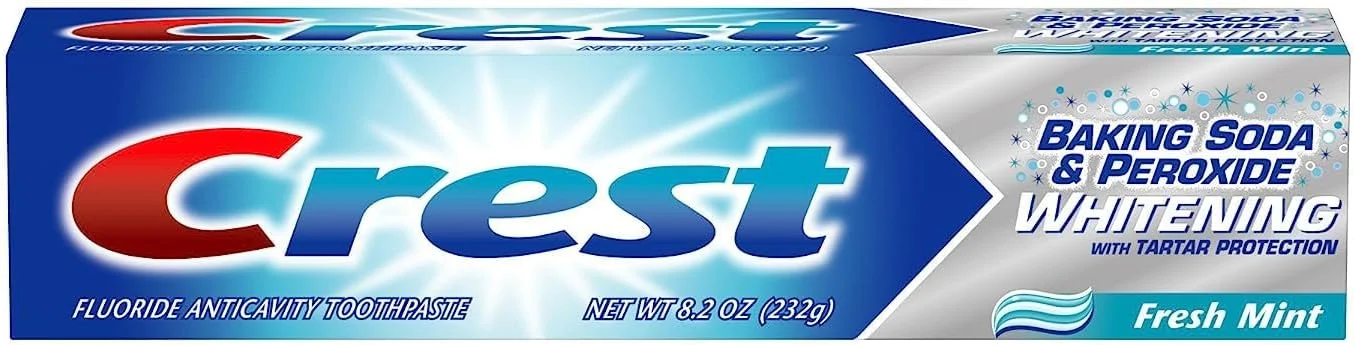 خمیر دندان سفید کننده کرست با جوش شیرین و پراکسید، محافظت در برابر جرم، نعناع تازه، 232 گرم (اندازه محصول ممکن است متفاوت باشد)