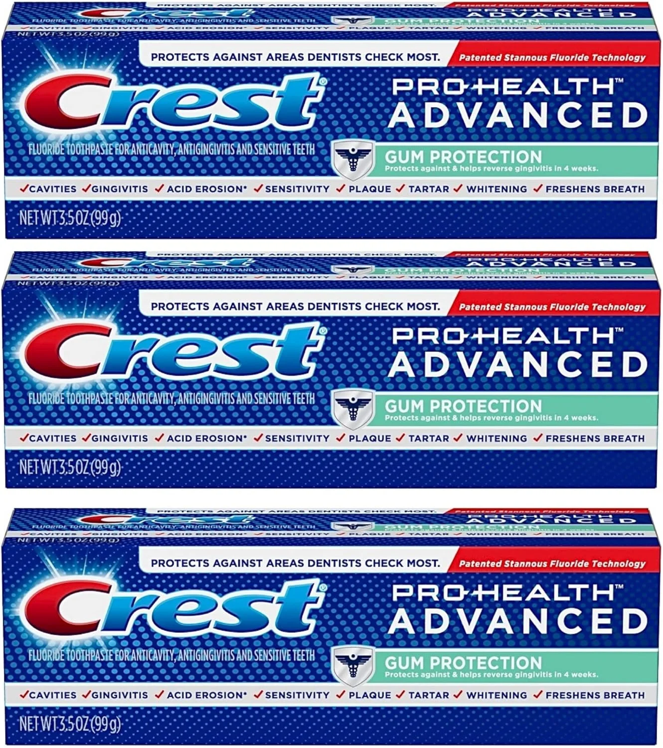 خمیر دندان محافظ لثه پیشرفته کرست پرو-هلث 100 گرم (بسته 3 عددی)