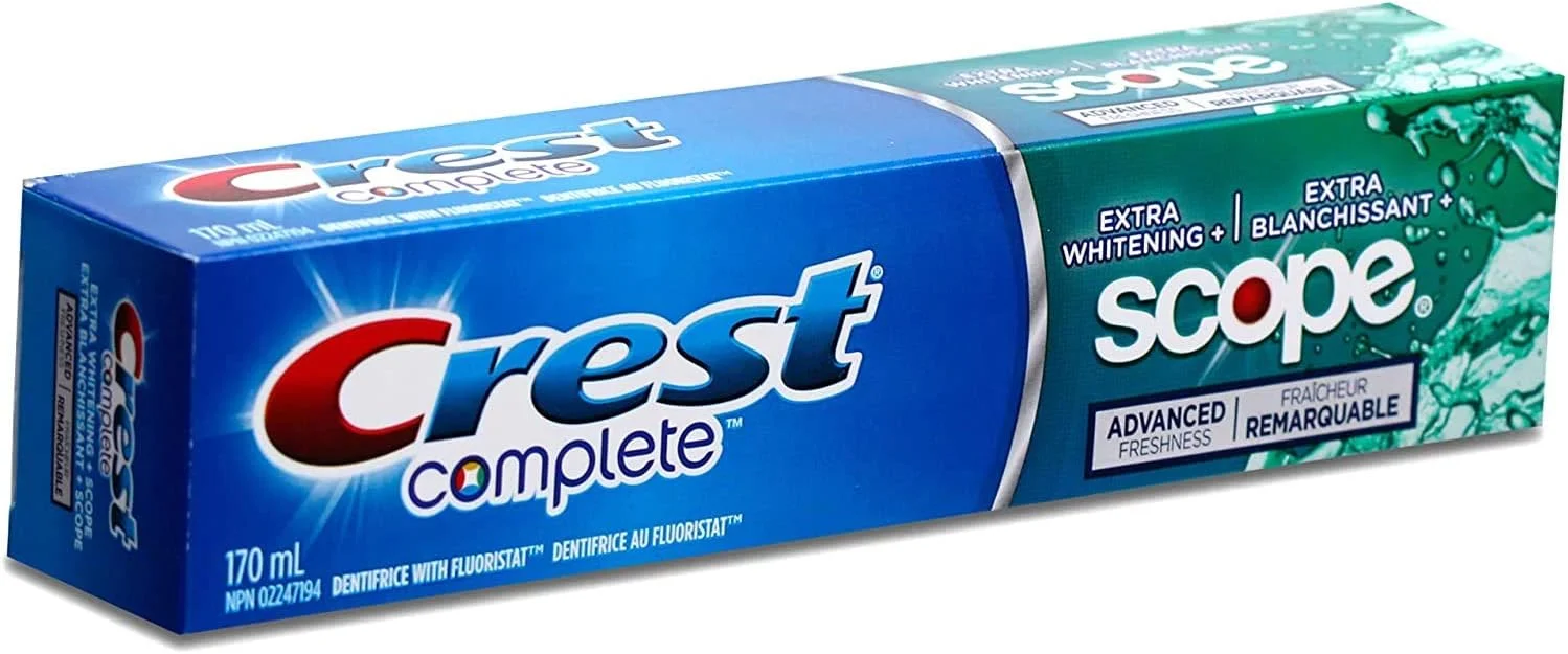 خمیر دندان کامل کرست، سفید کننده اضافی + طراوت پیشرفته اسکوپ، نعنایی تازه راه راه - 170 میلی لیتر بسته 5 عددی خمیر دندان کامل کرست، سفید کننده اضافی + طراوت پیشرفته اسکوپ، نعنایی تازه راه راه - 170 میلی لیتر بسته 5 عددی