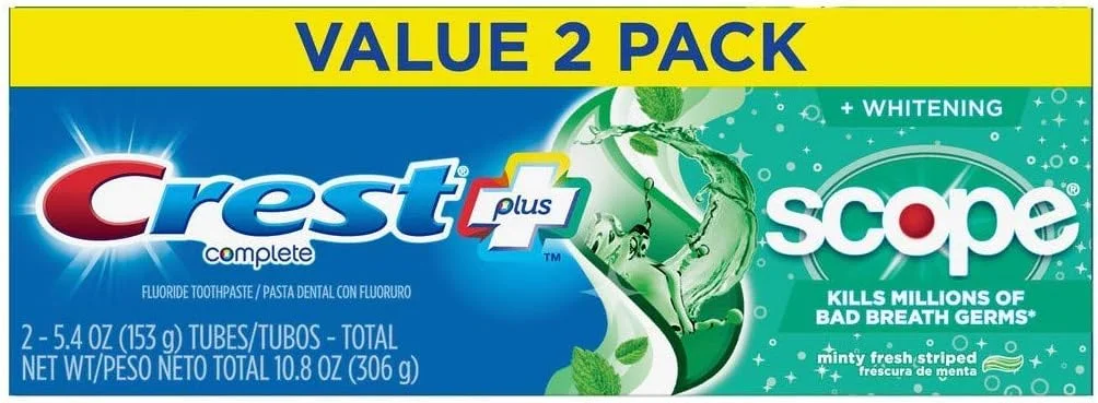 خمیر دندان کرست پلاس اسکوپ | بسته اقتصادی 2 عددی | نعنایی با طراوت | 153 گرم (بسته 3 عددی)