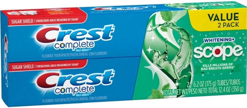 خمیر دندان کرست Complete Whitening plus Scope، نعنایی تازه، 177 گرم (بسته 2 عددی)