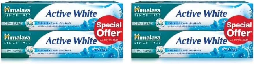 خمیر دندان گیاهی سفید کننده هیمالیا، از بین برنده ملایم لکه ها، برای دندان های سفیدتر و درخشان تر - 2 عدد 100 میلی لیتری (بسته 2 عددی)