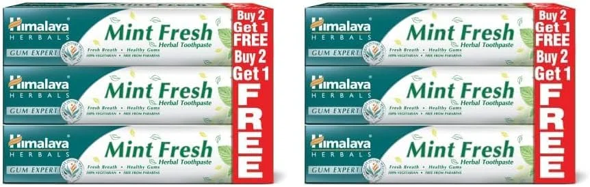 خمیر دندان گیاهی نعناع هیمالیا از سال 1930، جلوگیری از بوی بد دهان و تضمین تنفس تازه طولانی مدت - 3 عدد 100 میلی لیتری (بسته 2 عددی)