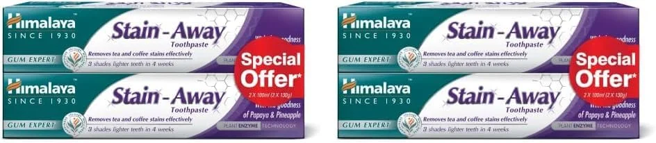 خمیر دندان گیاهی از بین برنده لکه هیمالیا از سال 1930، از بین برنده ملایم لکه های چای و قهوه - 2 عدد 100 میلی لیتری (بسته 2 عددی) خمیر دندان گیاهی از بین برنده لکه هیمالیا از سال 1930، از بین برنده ملایم لکه های چای و قهوه - 2 عدد 100 میلی لیتری (بسته 2 عددی)