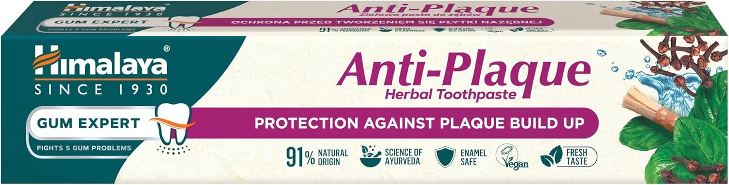 خمیر دندان ضد پلاک هیمالیا با میخک، دارچین و فرمولاسیون پیشرفته بر پایه فناوری آنزیم گیاهی، 75 میلی لیتر خمیر دندان ضد پلاک هیمالیا با میخک، دارچین و فرمولاسیون پیشرفته بر پایه فناوری آنزیم گیاهی، 75 میلی لیتر