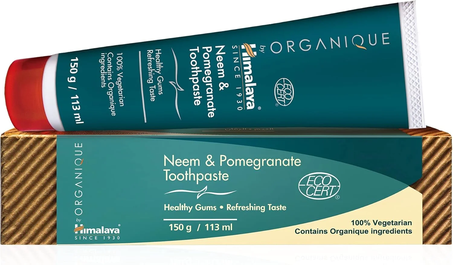 خمیر دندان گیاهی نيم و انار هیمالیا، مبارزه با پلاک، روشن کننده دندان، بدون فلوراید، بدون طعم دهنده مصنوعی، بدون SLS، بدون تست حیوانی، کف کننده، طعم نعناع، 150 گرم خمیر دندان گیاهی نيم و انار هیمالیا، مبارزه با پلاک، روشن کننده دندان، بدون فلوراید، بدون طعم دهنده مصنوعی، بدون SLS، بدون تست حیوانی، کف کننده، طعم نعناع، 150 گرم