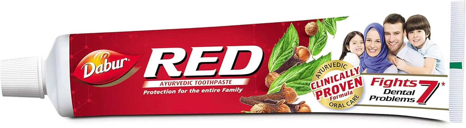 خمیر دندان آیورودیک قرمز دابور برای دندان ها و لثه - خمیر دندان مسافرتی کوچک، 20 گرم