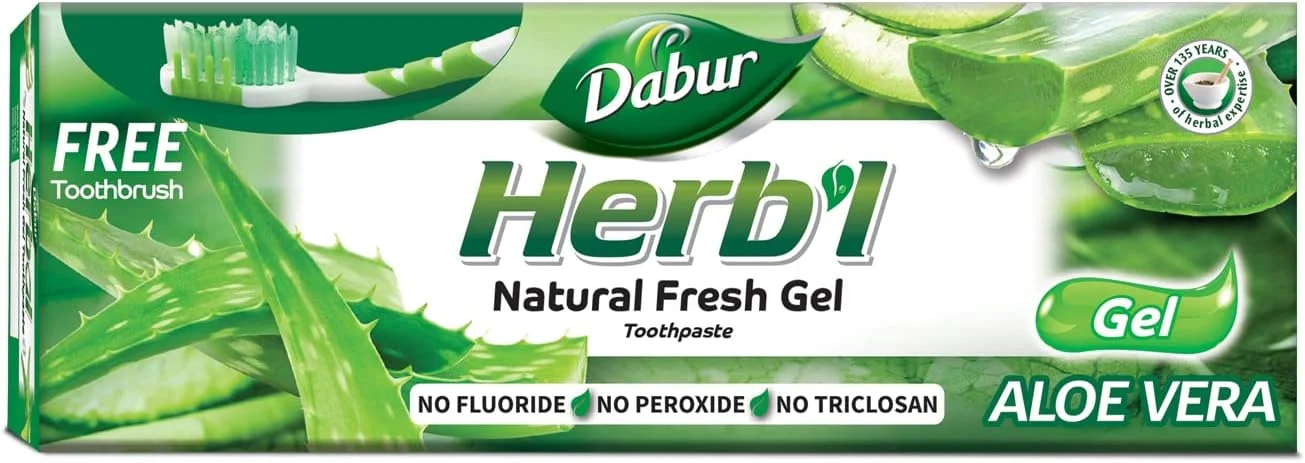 خمیر دندان گیاهی دابور حاوی آلوئه ورا (150 گرم + مسواک بامبو) | غنی شده با آلوئه ورا | برای لثه های سالم و دندان های قوی | ژل طبیعی با طراوت خمیر دندان گیاهی دابور حاوی آلوئه ورا (150 گرم + مسواک بامبو) | غنی شده با آلوئه ورا | برای لثه های سالم و دندان های قوی | ژل طبیعی با طراوت