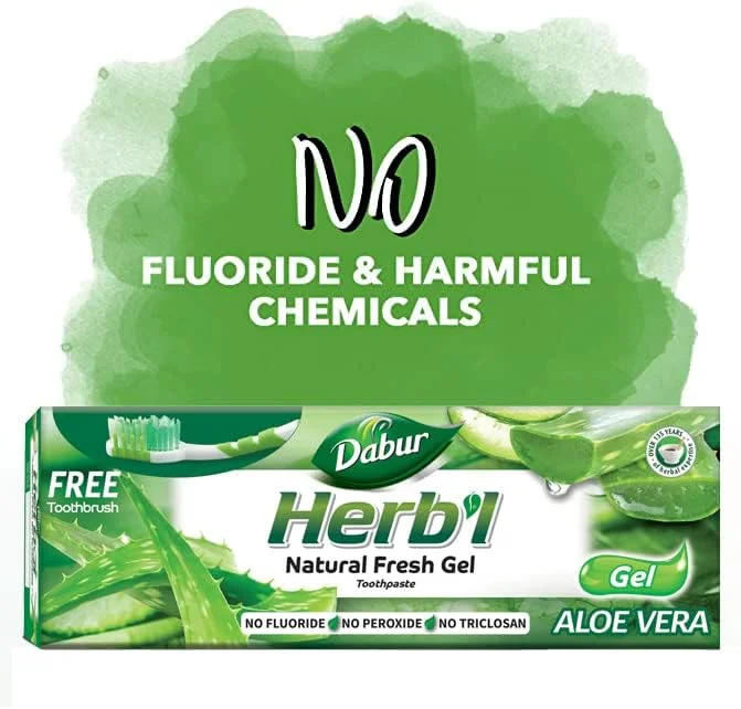 خمیر دندان گیاهی دابور حاوی آلوئه ورا (150 گرم + مسواک بامبو) | غنی شده با آلوئه ورا | برای لثه های سالم و دندان های قوی | ژل طبیعی با طراوت خمیر دندان گیاهی دابور حاوی آلوئه ورا (150 گرم + مسواک بامبو) | غنی شده با آلوئه ورا | برای لثه های سالم و دندان های قوی | ژل طبیعی با طراوت