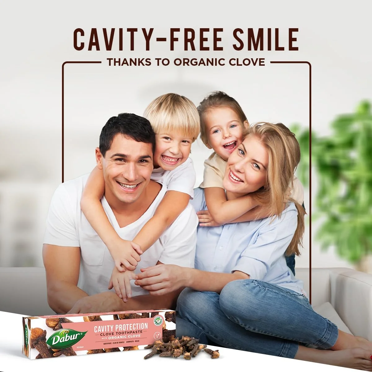 خمیر دندان میخک ارگانیک دابور - 100 میلی لیتر | خمیر دندان محافظت از دندان | جلوگیری از پوسیدگی، تسکین دندان درد و حفظ بهداشت دهان و دندان