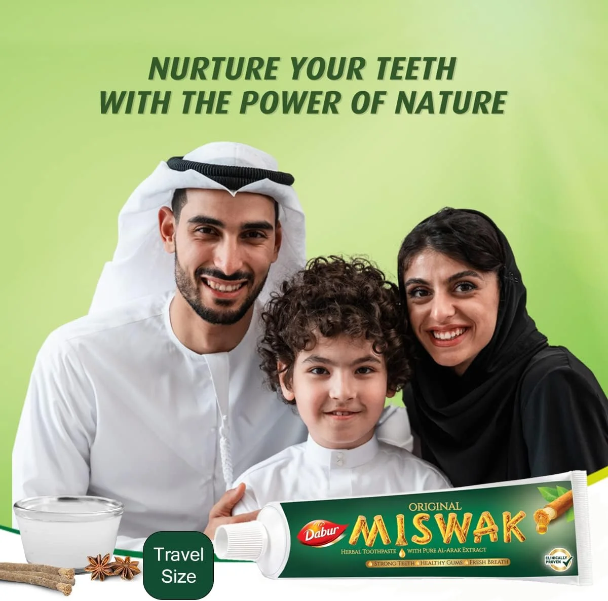 خمیر دندان دابور مسواک با عصاره خالص اراک - خمیر دندان سایز کوچک مسافرتی، 20 گرمی (بسته 2 عددی)