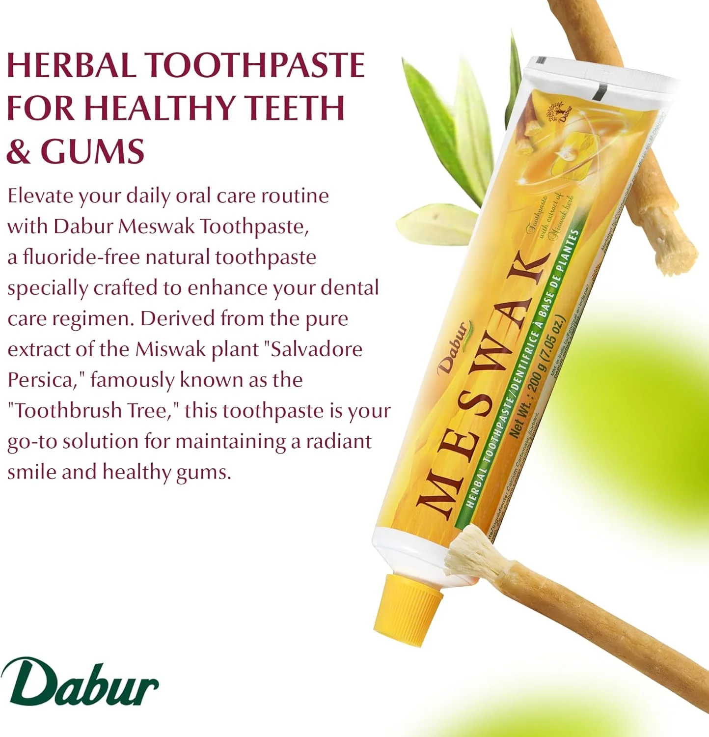 خمیر دندان دابور مسواک، 200 گرم