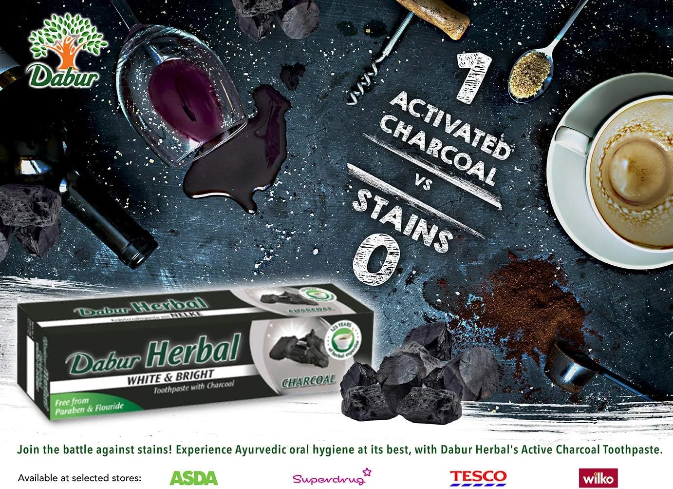 خمیر دندان ذغالی فعال گیاهی دابور 3x 100 میلی لیتر محصولات مراقبت آیورودا