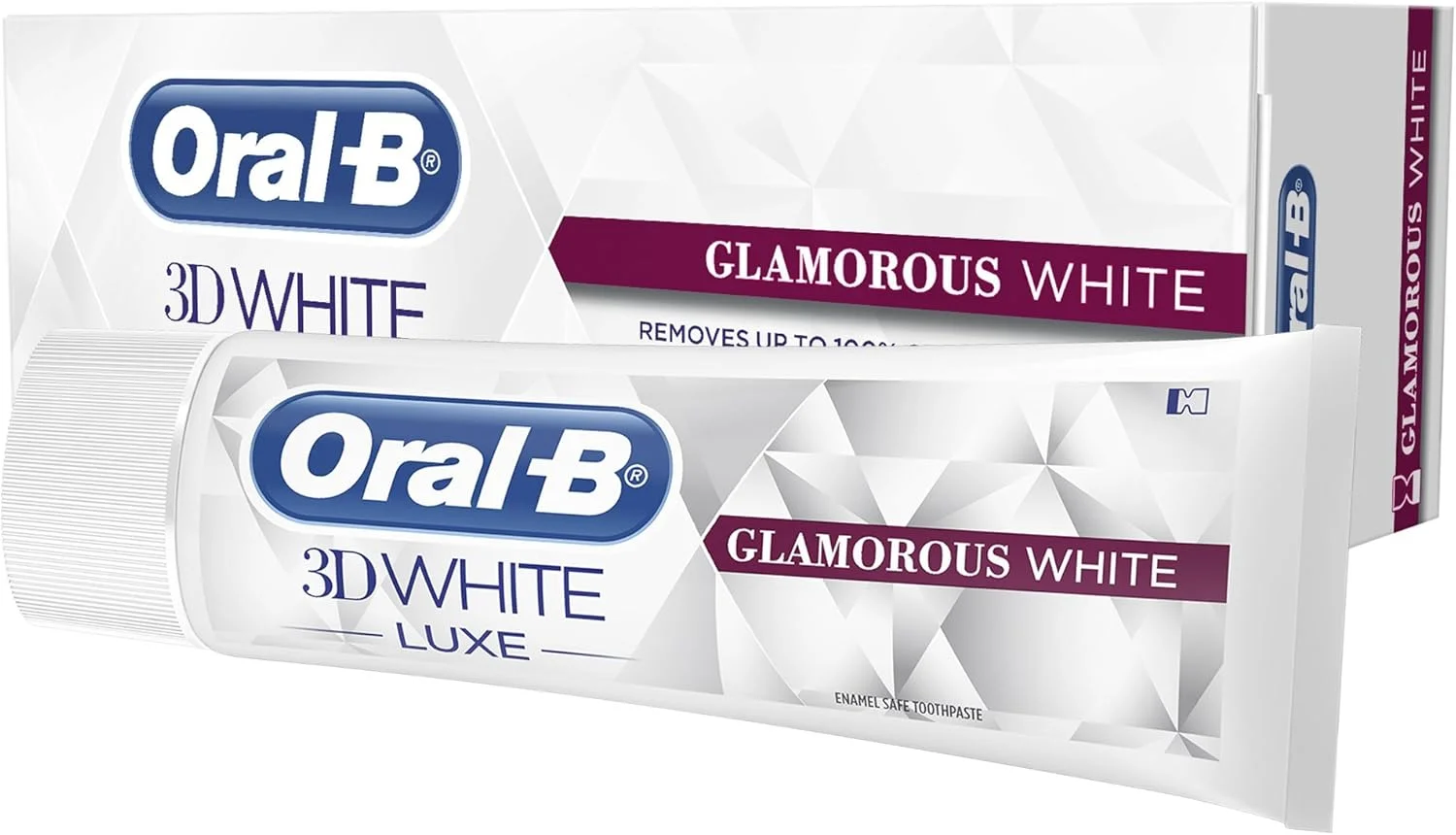 خمیر دندان سفید کننده اورال-بی 3D White Luxe Glamorous White حجم 75 میلی لیتر