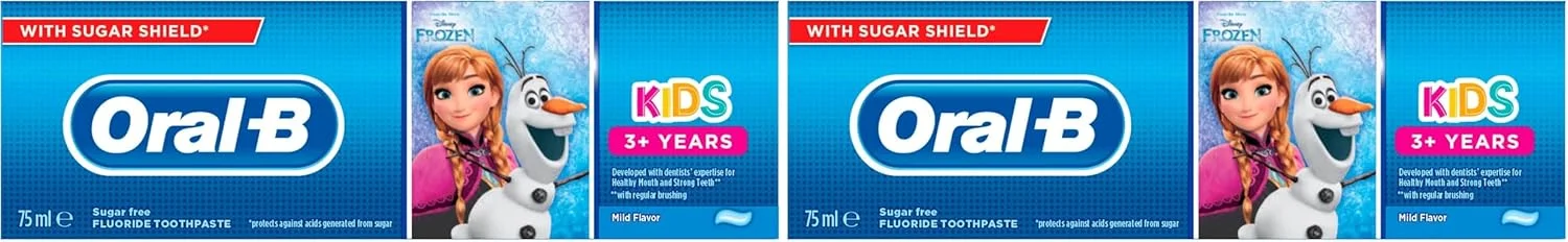 خمیر دندان کودک بالای 3 سال Oral-B با طرح های فروزن و ماشین ها، 75 میلی لیتر (بسته 2 عددی)