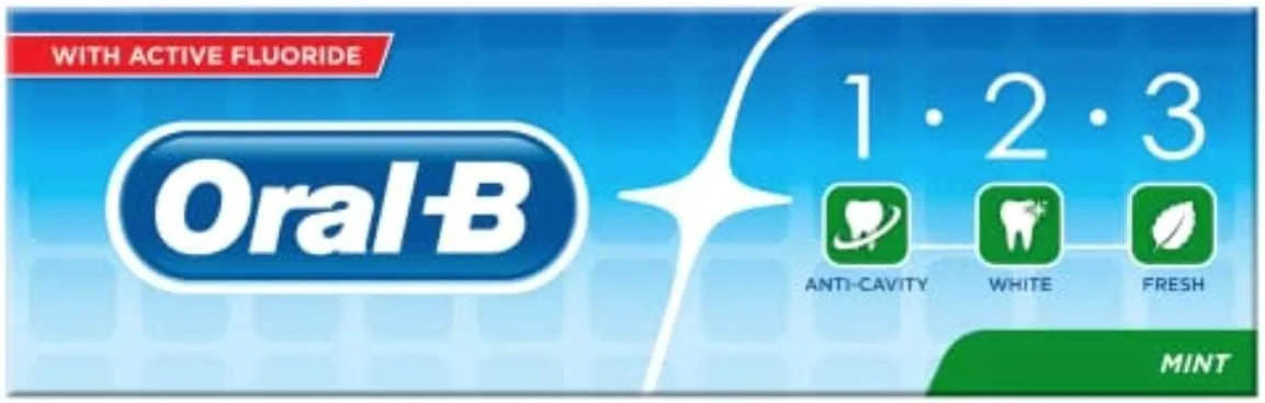 خمیر دندان نعنایی اورال-بی 1.2.3، حجم 75 میلی لیتر