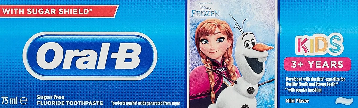 خمیر دندان کودک بالای 3 سال Oral-B با طرح های فروزن و ماشین ها، 75 میلی لیتر (بسته 2 عددی)