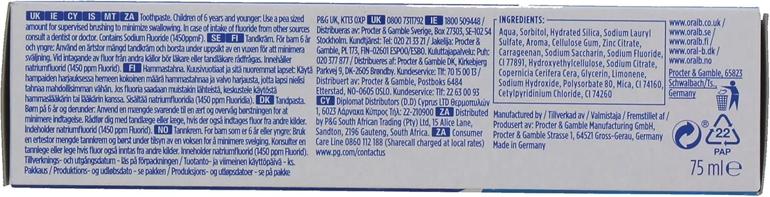 خمیر دندان Oral-B Complete Refreshing Clean - حجم 75 میلی لیتر